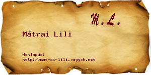 Mátrai Lili névjegykártya