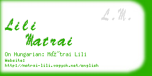 lili matrai business card